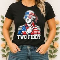 Two Fiddy American Revolution George Washington 250 Years Women's T-Shirt thumb 2