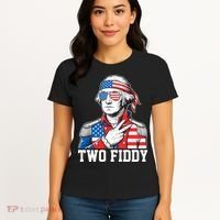 Two Fiddy American Revolution George Washington 250 Years Women's T-Shirt thumb 4