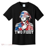 Two Fiddy American Revolution George Washington 250 Years Kids T-Shirt thumb 0