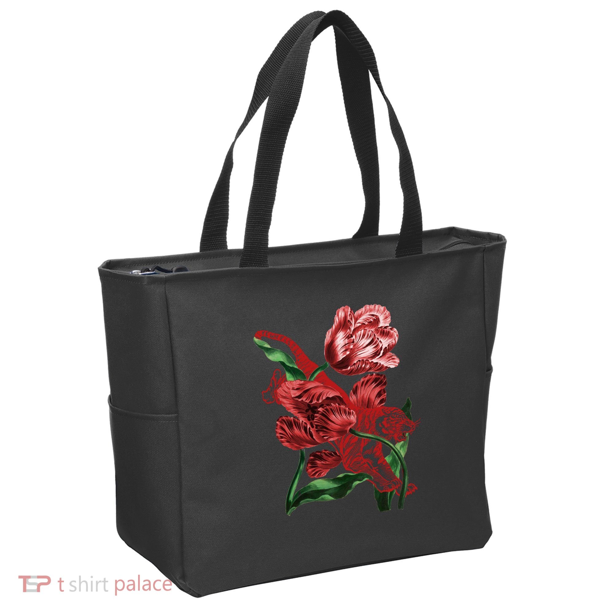 Tiger Flower Art Tote Bag