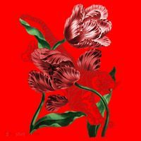 Tiger Flower Art Santa Hat thumb 1