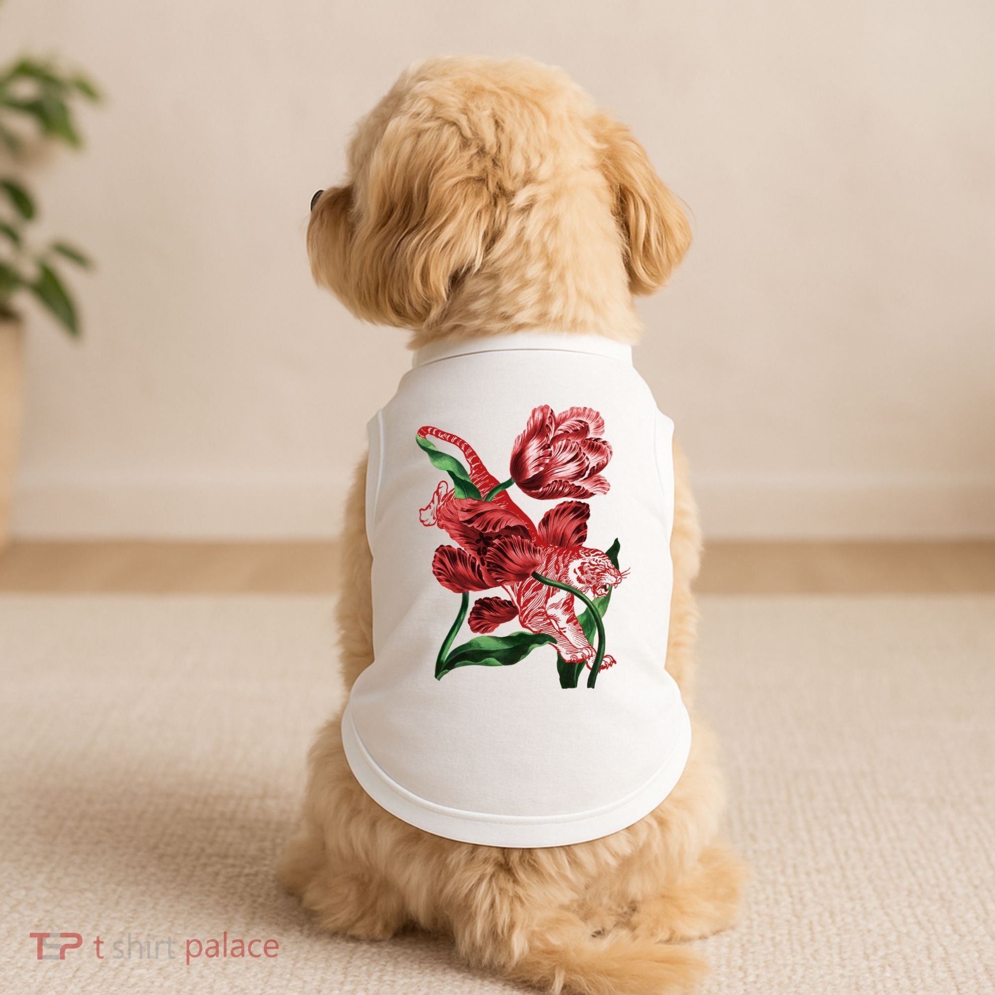 Tiger Flower Art Doggie Tank