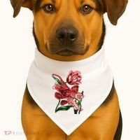 Tiger Flower Art USA-Made Doggie Bandana thumb 1