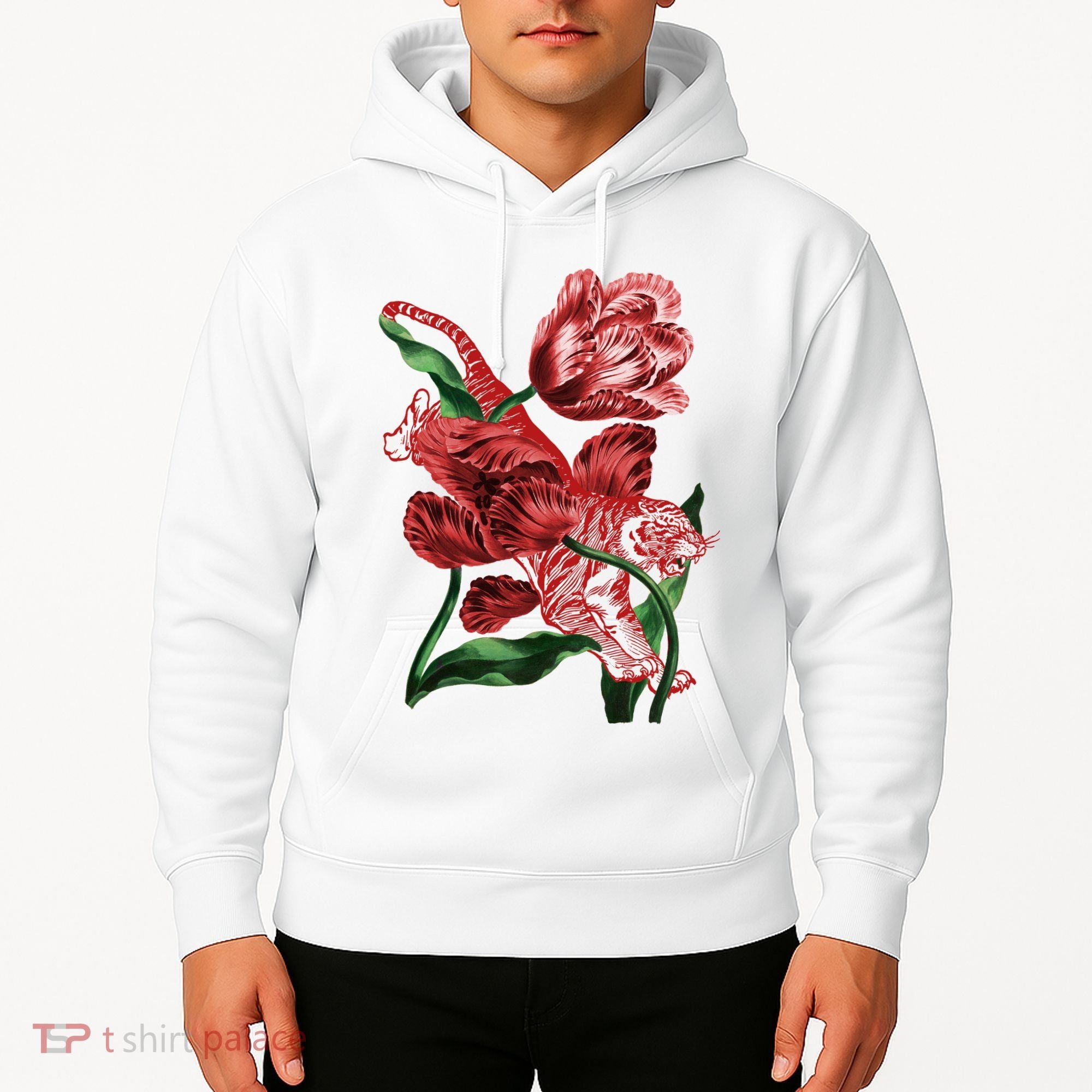 Tiger Flower Art Hoodie
