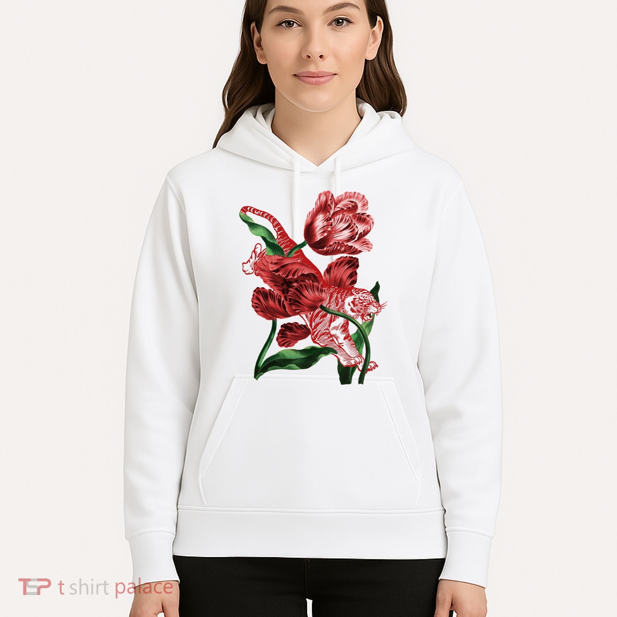 Tiger Flower Art Hoodie