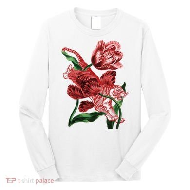 Tiger Flower Art Long Sleeve Shirt