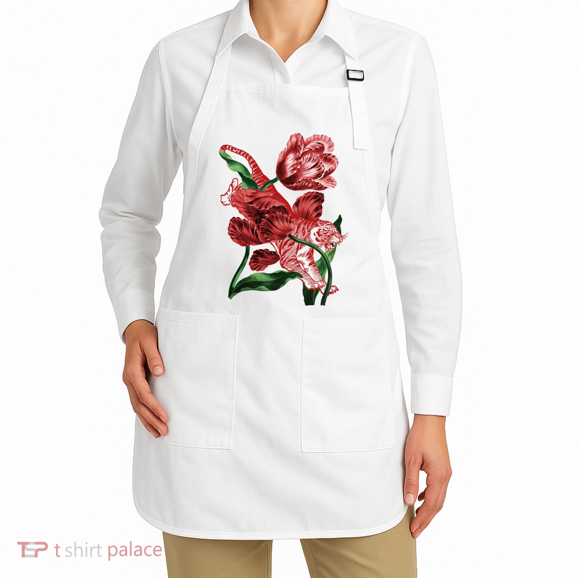 Tiger Flower Art Apron