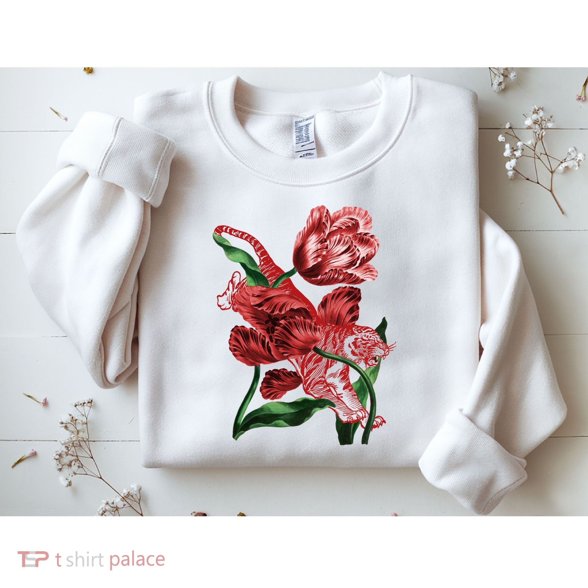 Tiger Flower Art Sweatshirt