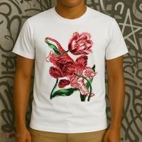 Tiger Flower Art T-Shirt thumb 3