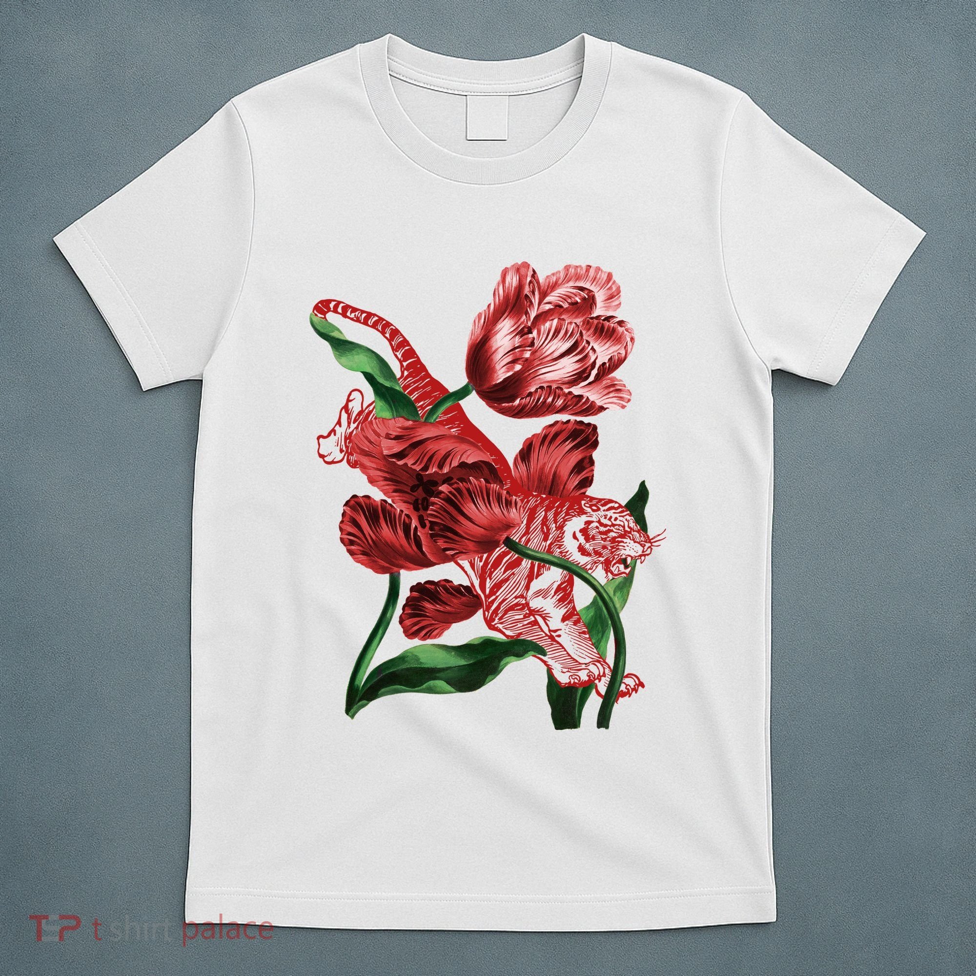 Tiger Flower Art T-Shirt