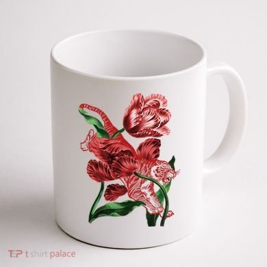 Tiger Flower Art Coffee Mug back