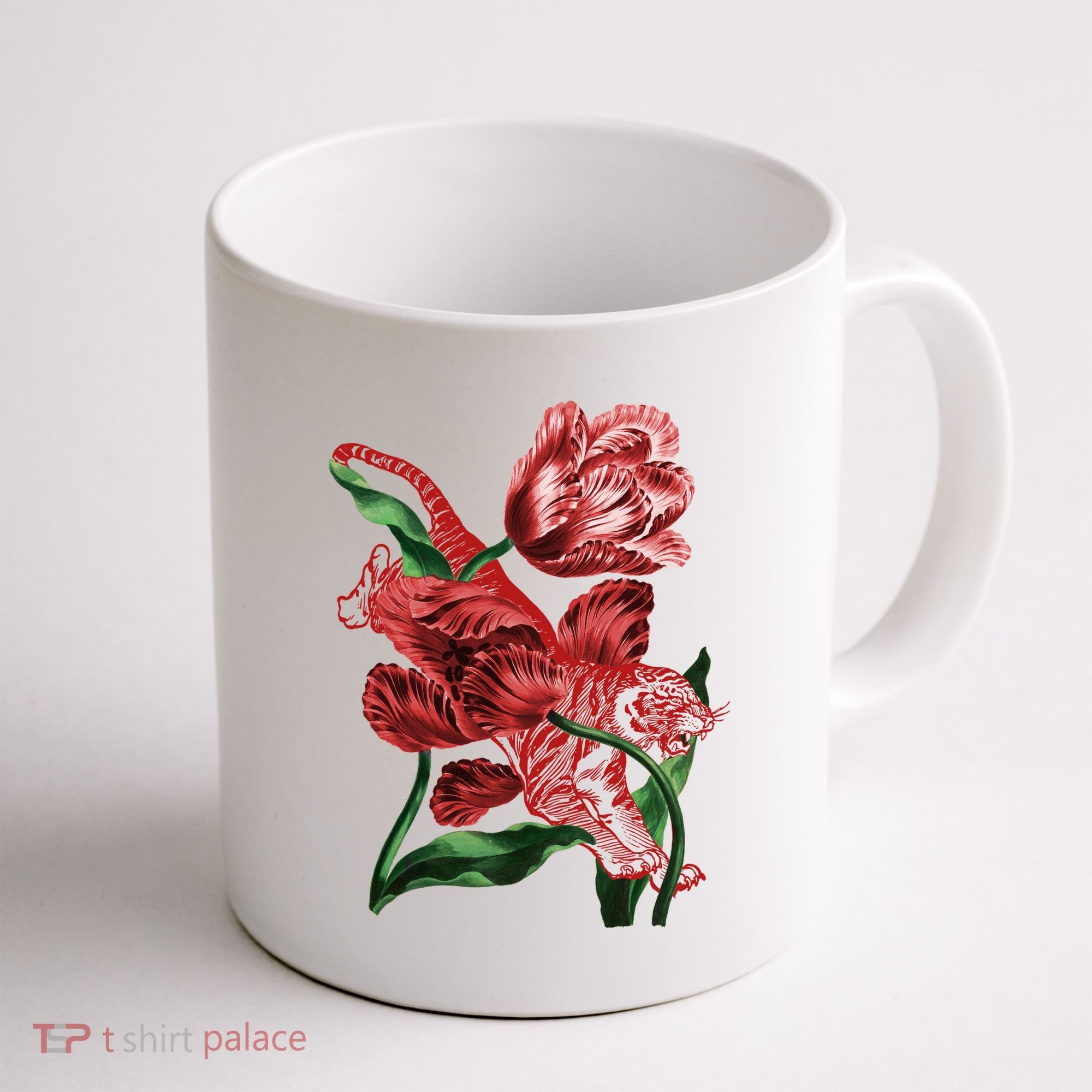 Tiger Flower Art Coffee Mug