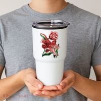Tiger Flower Art Tumbler thumb 2