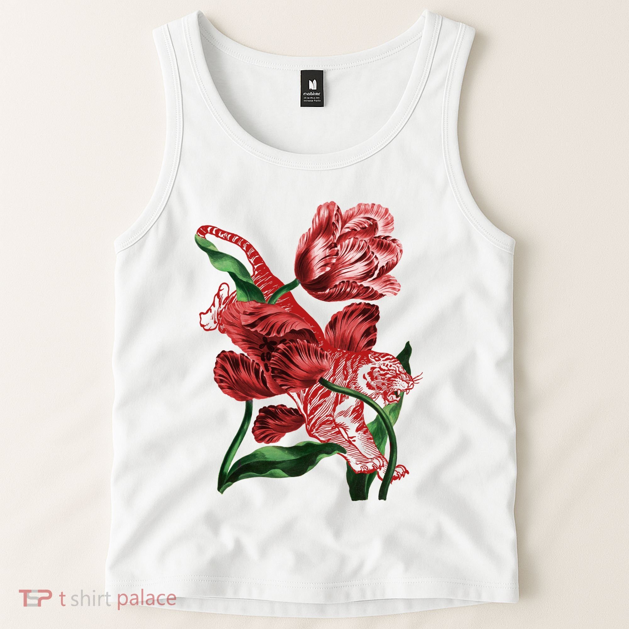 Tiger Flower Art Tank Top