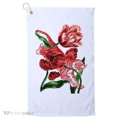 Tiger Flower Art Golf Towel