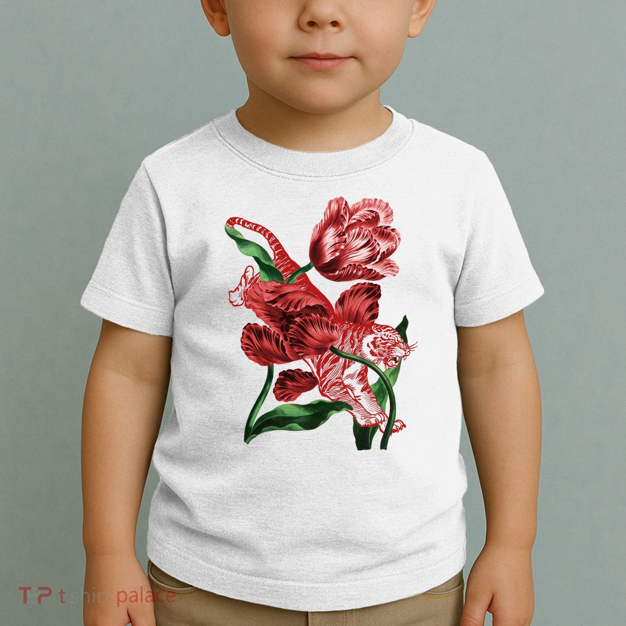 Tiger Flower Art Toddler T-Shirt