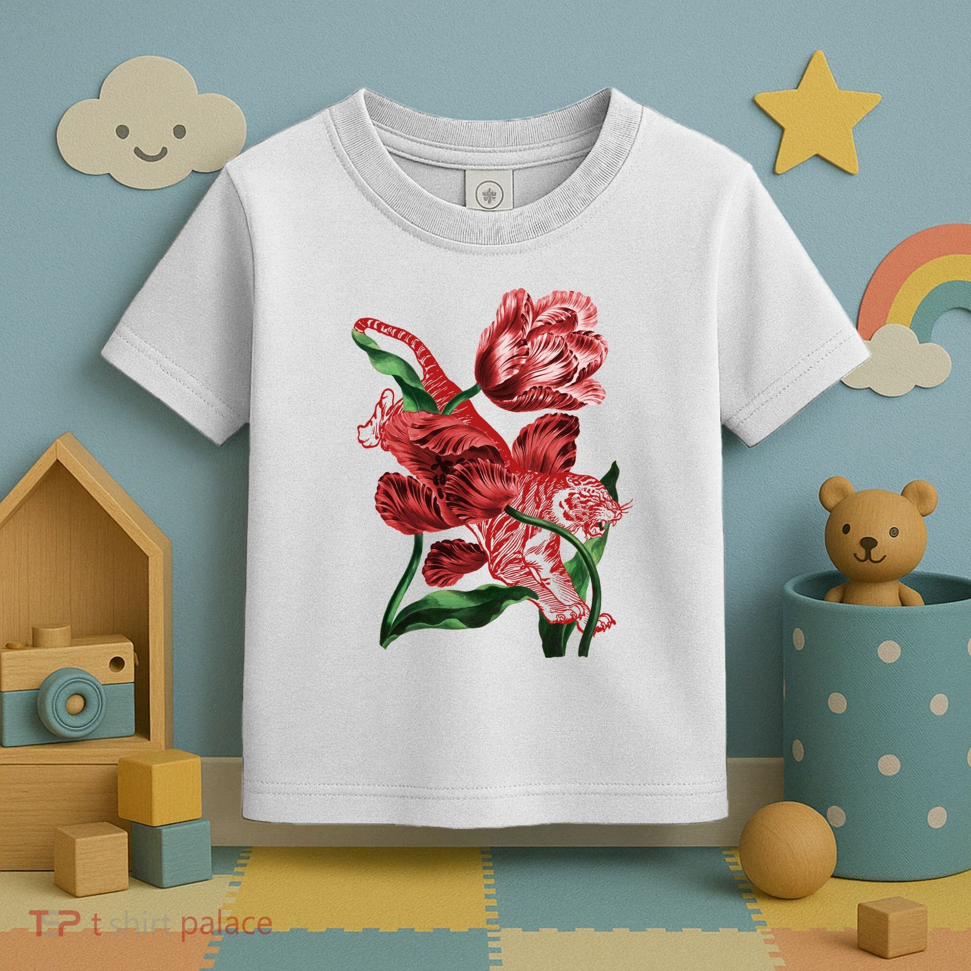 Tiger Flower Art Toddler T-Shirt