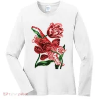 Tiger Flower Art Women's Long Sleeve Shirt thumb 0