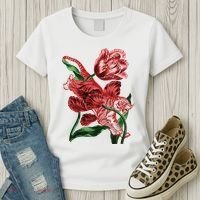 Tiger Flower Art Women's T-Shirt thumb 3