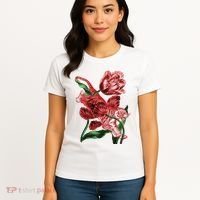 Tiger Flower Art Women's T-Shirt thumb 4