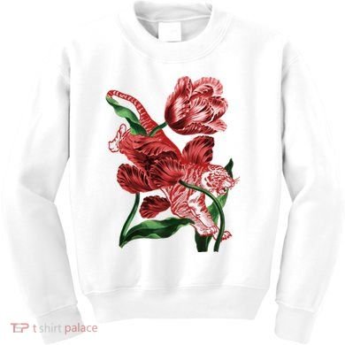 Tiger Flower Art Kids Sweatshirt