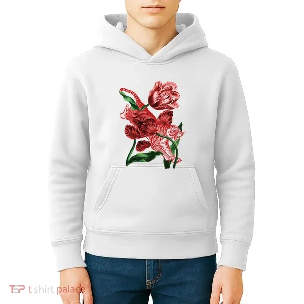 Tiger Flower Art Kids Hoodie