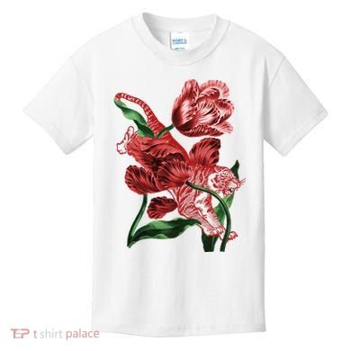 Tiger Flower Art Kids T-Shirt