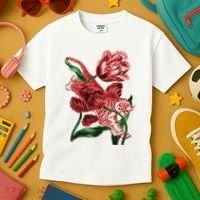 Tiger Flower Art Kids T-Shirt thumb 3