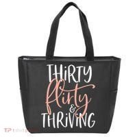 Thirty Flirty And Thriving Funny Thirty Year Old Birthday Tote Bag thumb 0