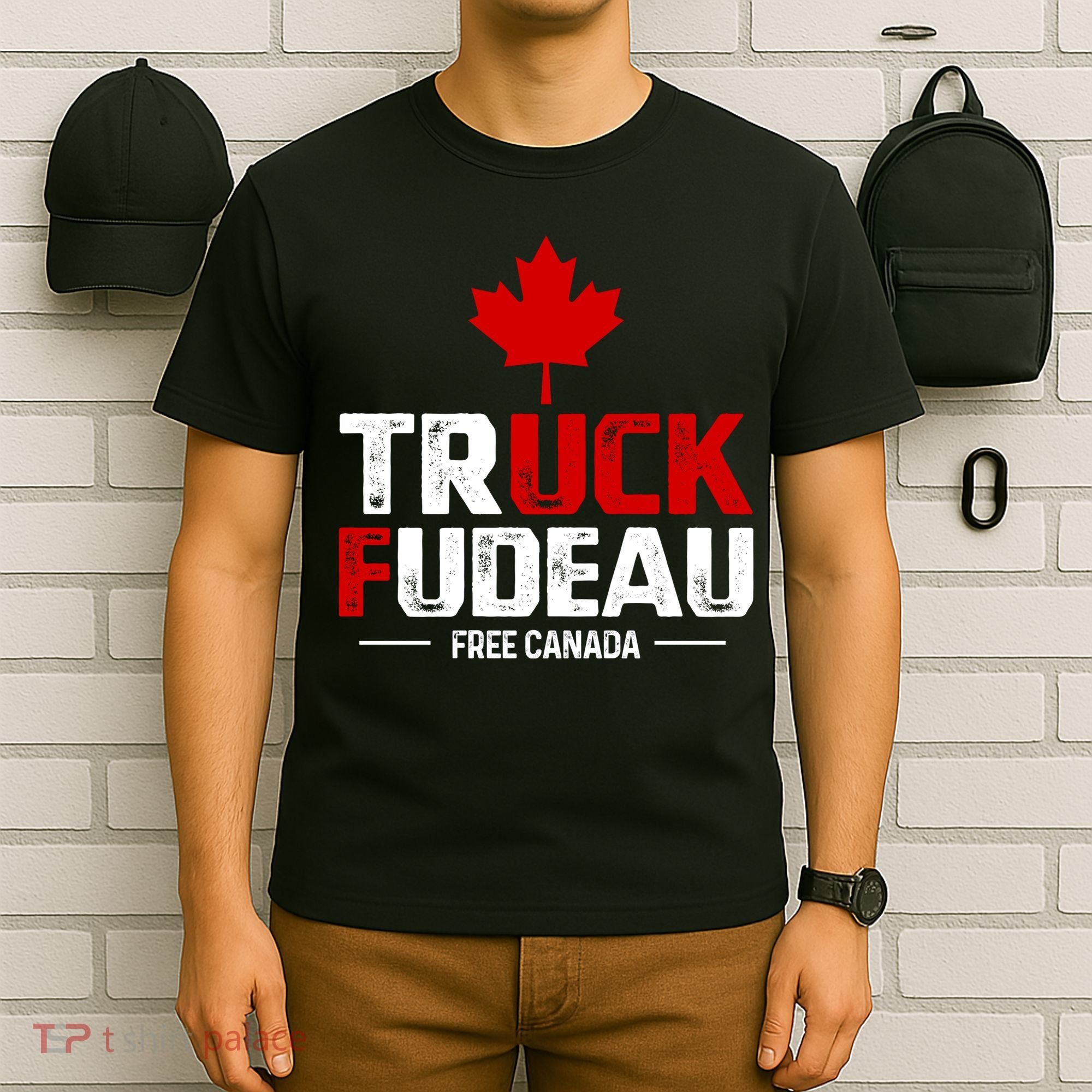 Truck Fudeau Anti Trudeau Free Canada Trucker Heroes T-Shirt