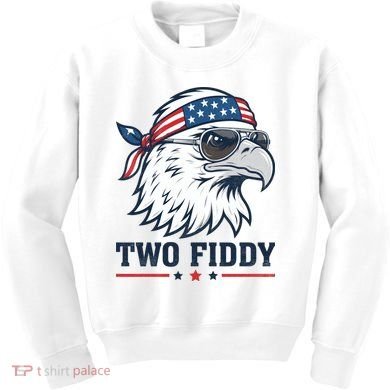 Two Fiddy American Eagle 250th Anniversary 250 Years Kids Sweatshirt