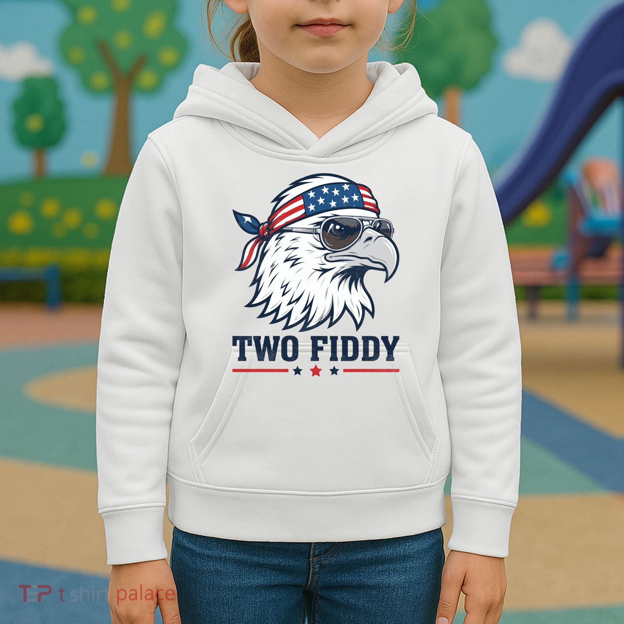 Two Fiddy American Eagle 250th Anniversary 250 Years Kids Hoodie