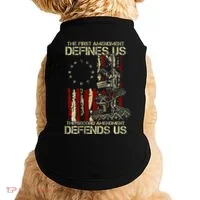 The First Amendment Defines Us American Flag Doggie Tank thumb 0