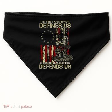 The First Amendment Defines Us American Flag USA-Made Doggie Bandana