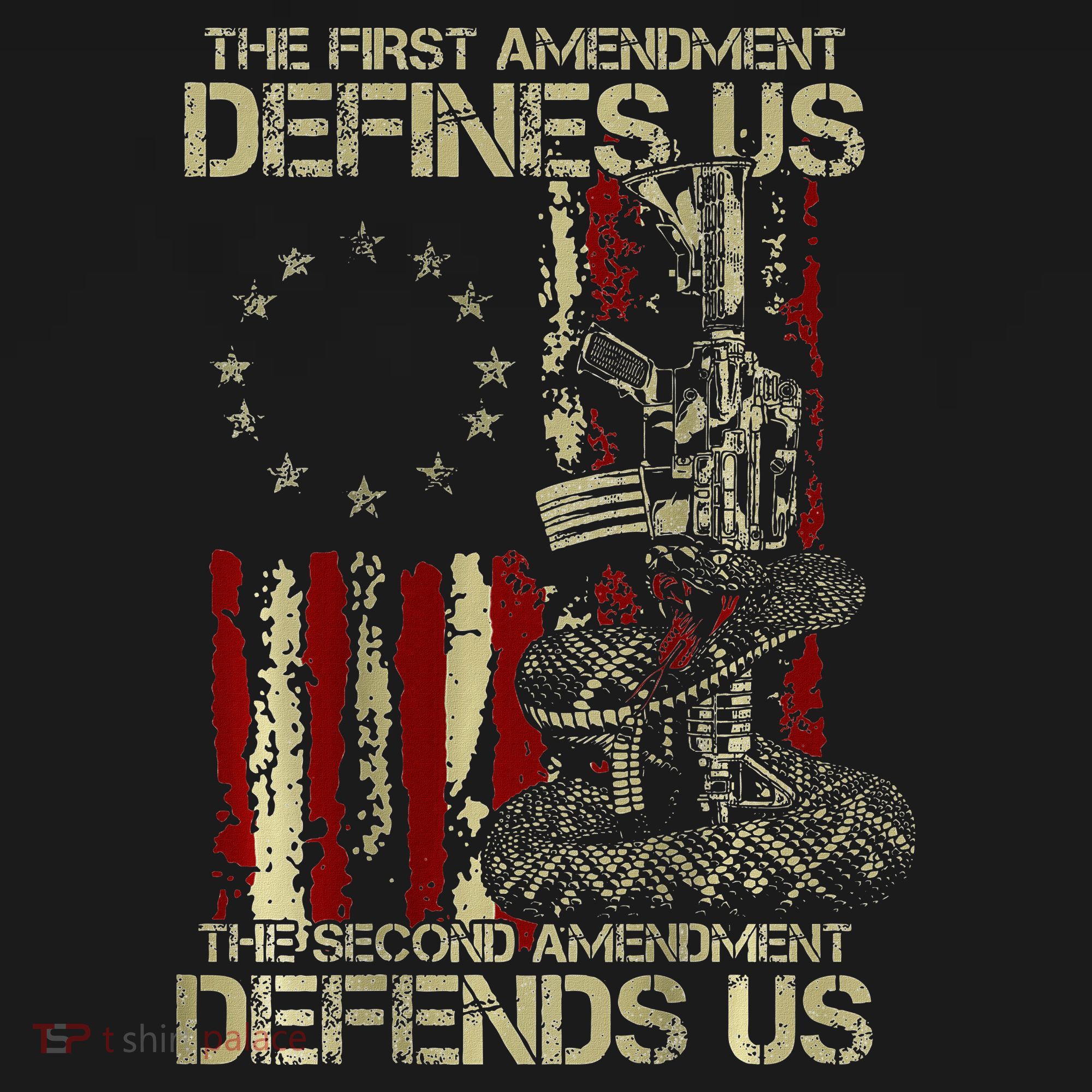 The First Amendment Defines Us American Flag USA-Made Doggie Bandana