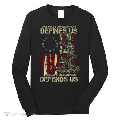 The First Amendment Defines Us American Flag Long Sleeve Shirt