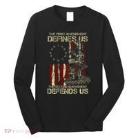 The First Amendment Defines Us American Flag Long Sleeve Shirt thumb 0
