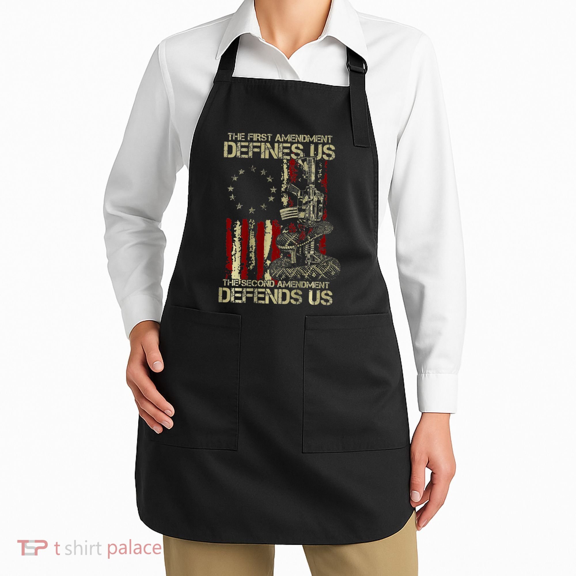 The First Amendment Defines Us American Flag Apron