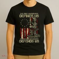 The First Amendment Defines Us American Flag T-Shirt thumb 3