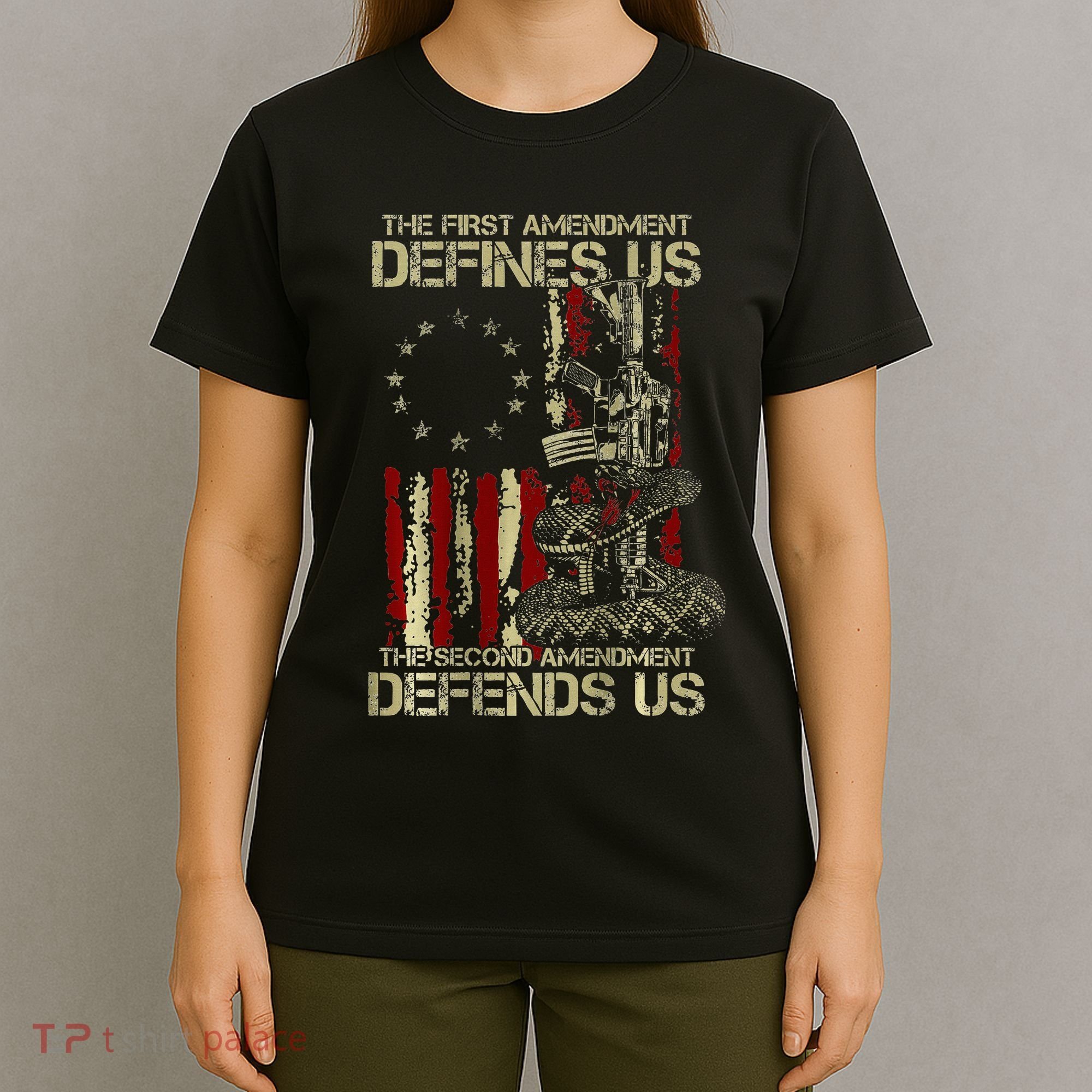 The First Amendment Defines Us American Flag T-Shirt