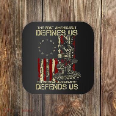 The First Amendment Defines Us American Flag Coaster