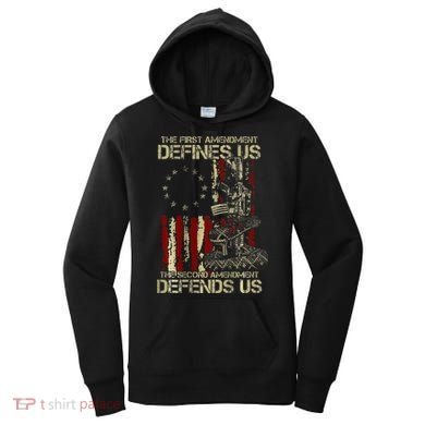 The First Amendment Defines Us American Flag Women's Hoodie