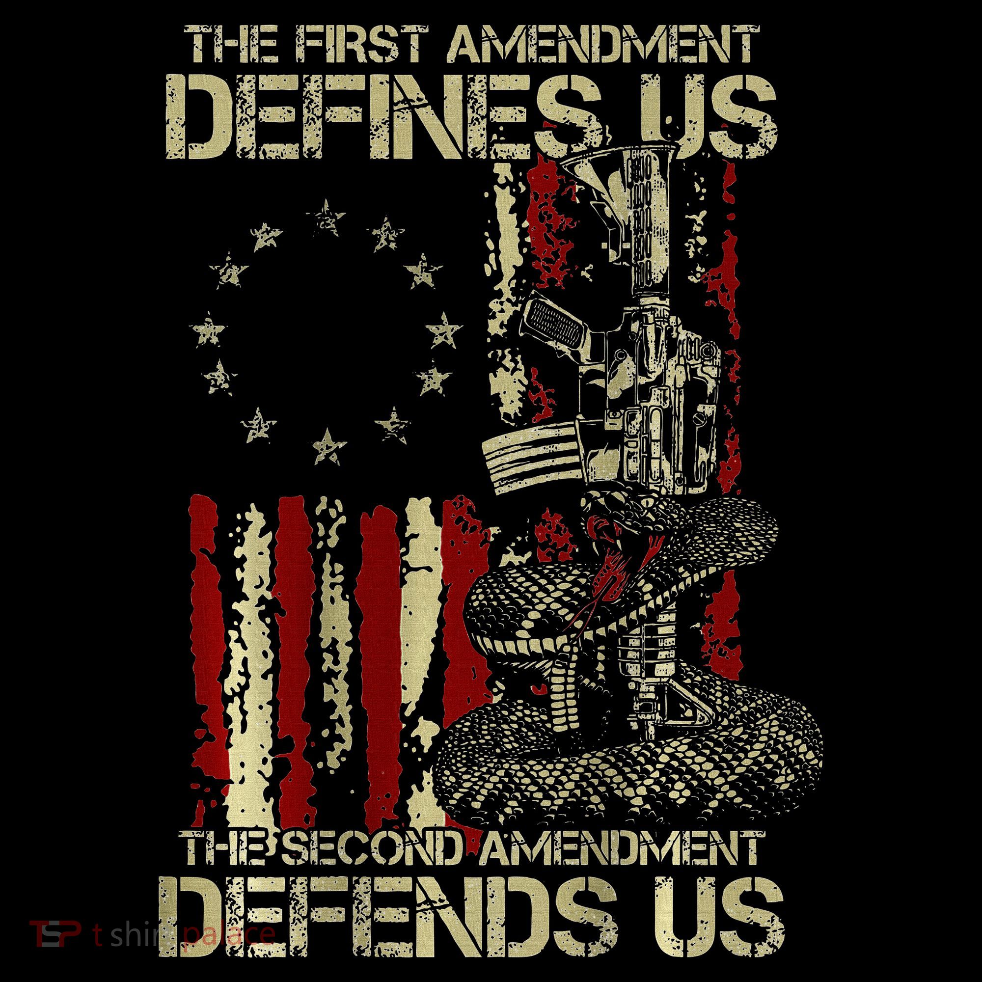 The First Amendment Defines Us American Flag Mousepad