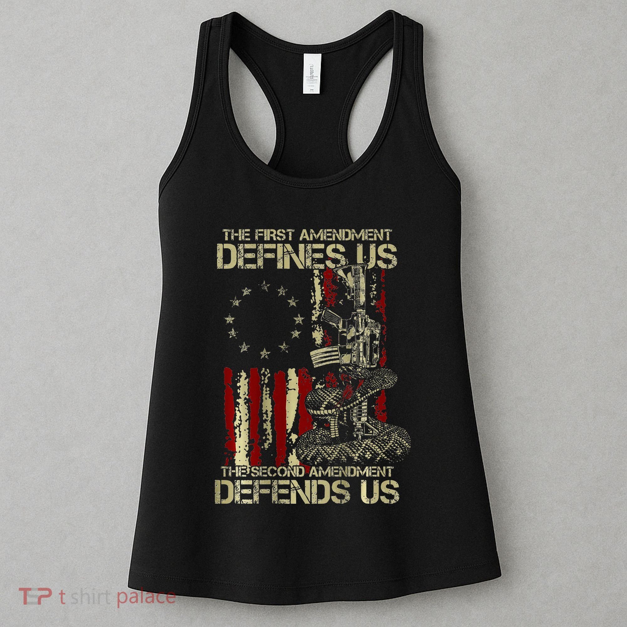 The First Amendment Defines Us American Flag Women's Tank Top
