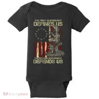 The First Amendment Defines Us American Flag Baby Bodysuit thumb 0