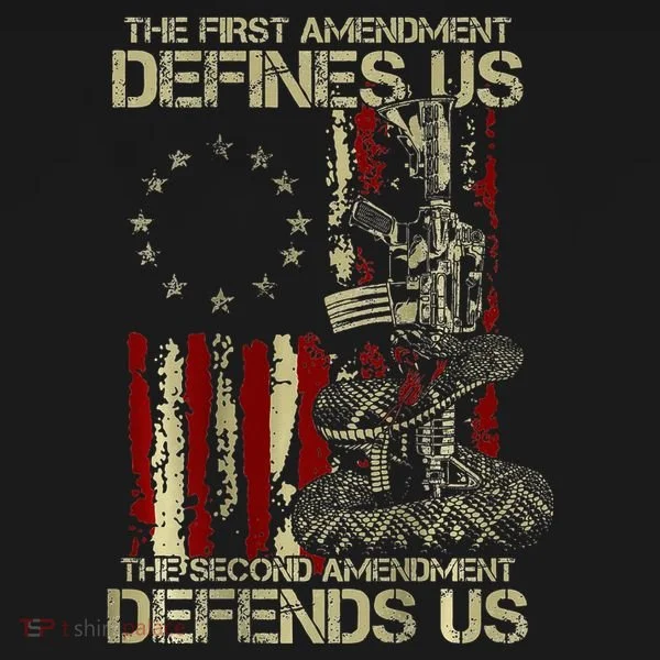 The First Amendment Defines Us American Flag Baby Bodysuit