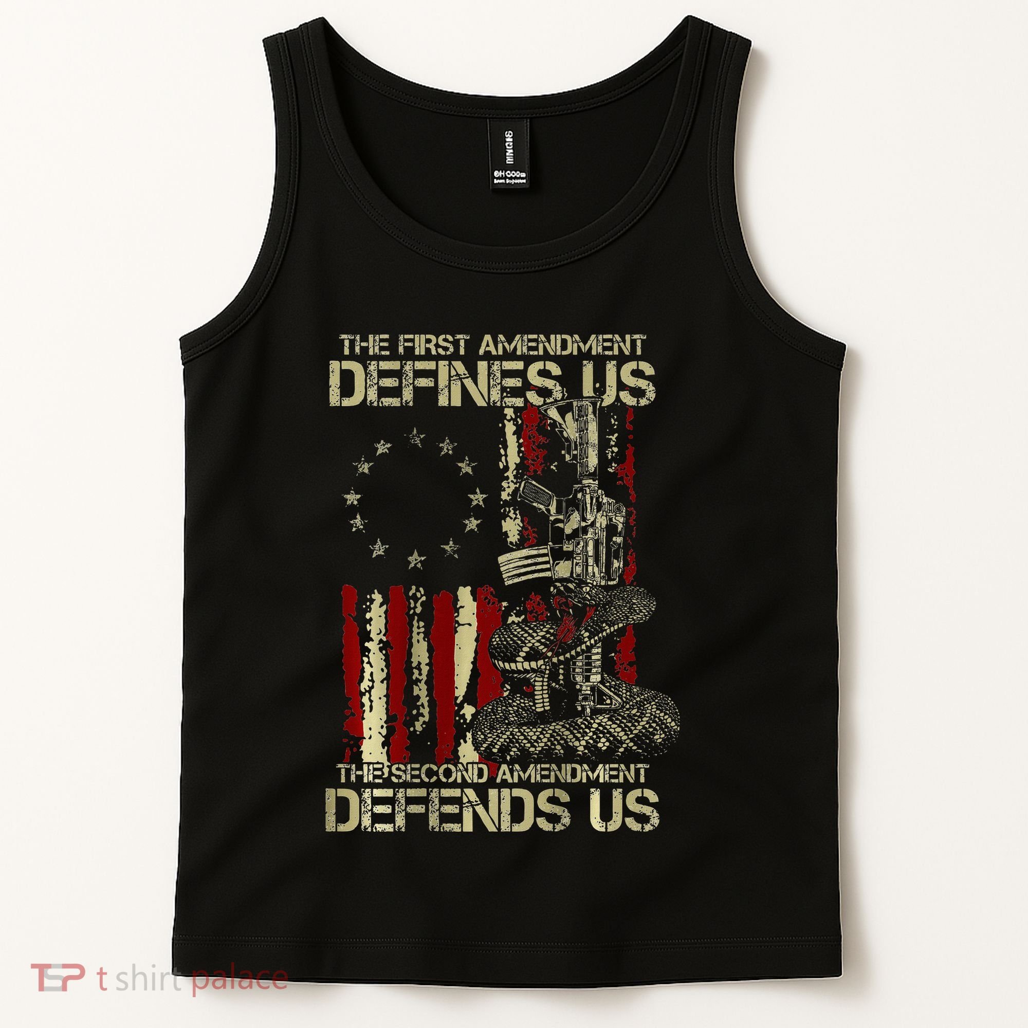 The First Amendment Defines Us American Flag Tank Top