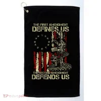 The First Amendment Defines Us American Flag Golf Towel thumb 0