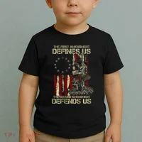 The First Amendment Defines Us American Flag Toddler T-Shirt thumb 2