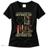 The First Amendment Defines Us American Flag Women's T-Shirt thumb 0